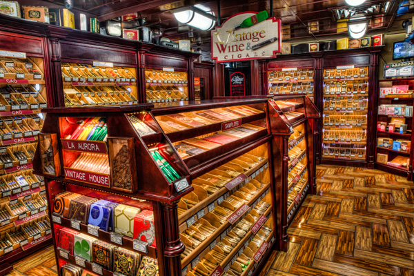 Choose your favorite cigars from the climate-controlled humidor.